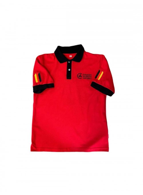 Polera Roja de Pique Manga Corta Colegio Alemán Chicureo